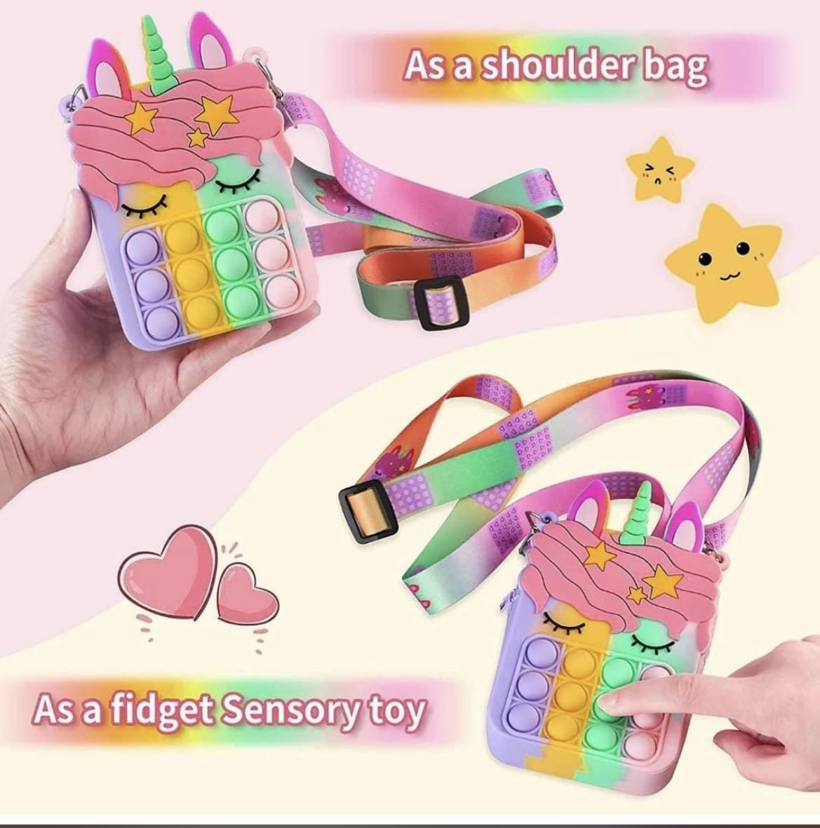 Unicorn Pop It Sling Bag - Image 3