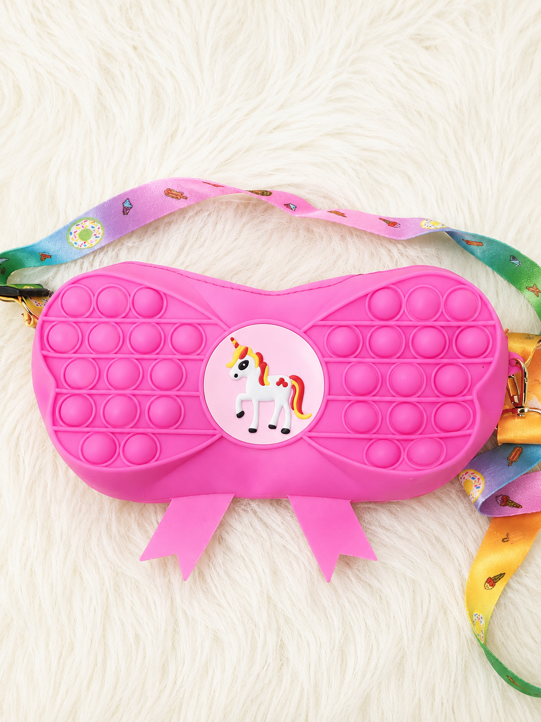 Unicorn Pop It Bow Sling Bag