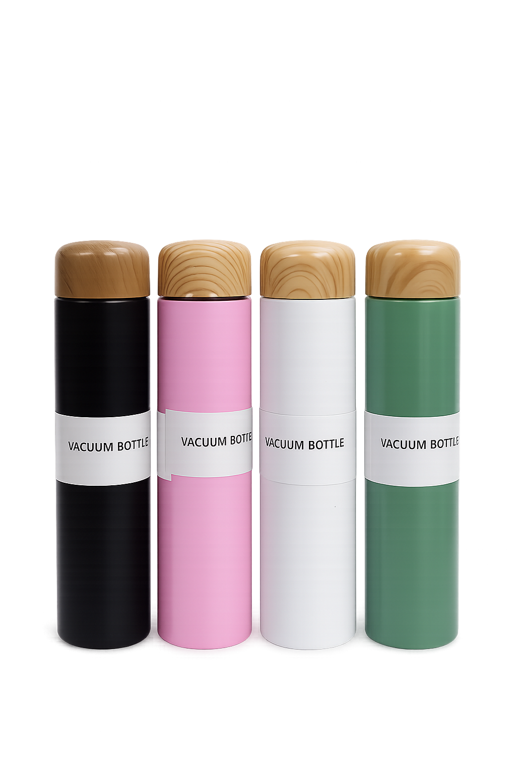 Premium Stainless Steel Vacuum Bottle with Wooden Lid