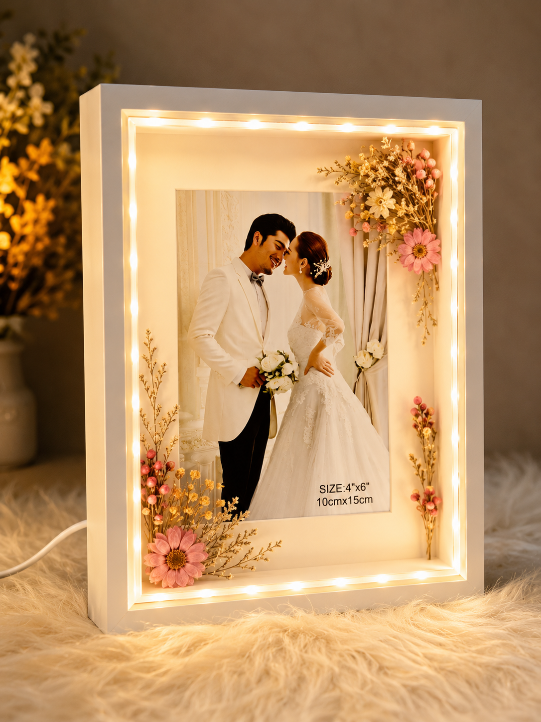 LED Floral Photo Frame