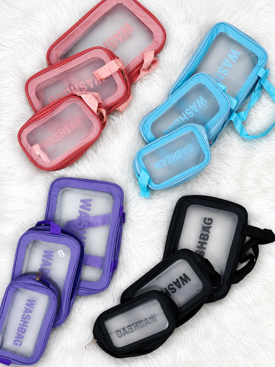 Transparent Travel Organizer Wash Bag Set