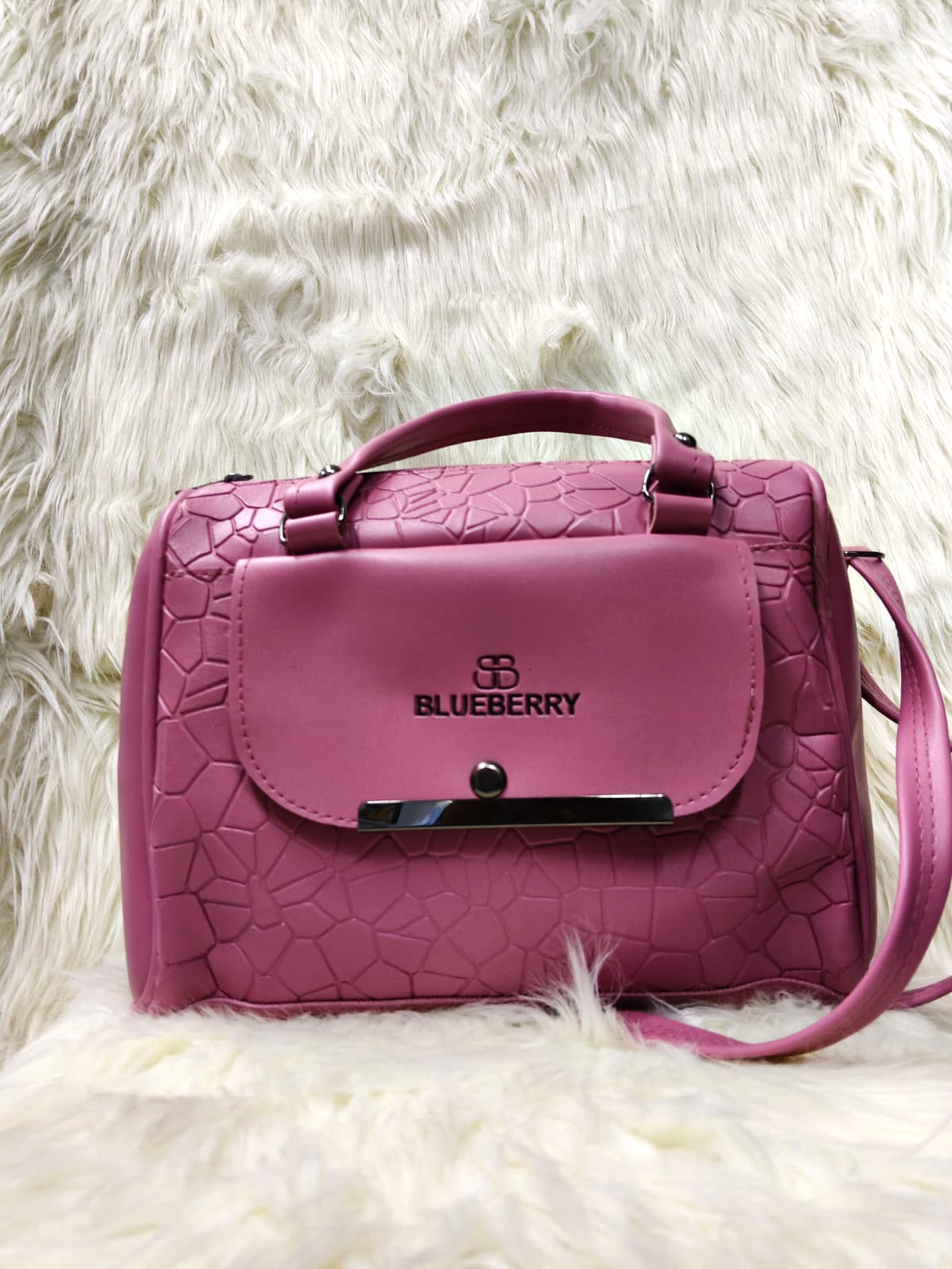 Women’s Textured Handbag with Sling Strap - Image 2
