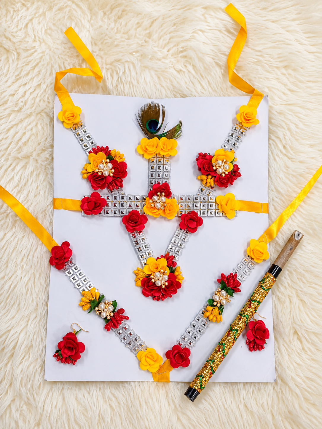 Radha Costume Flower Jewellery Set