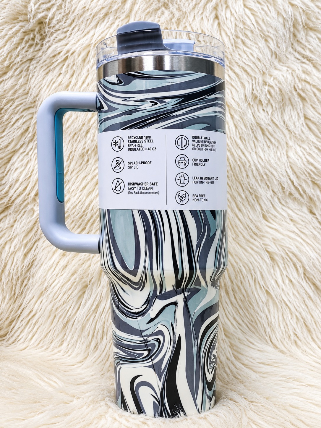 Insulated Tumbler with Handle & Straw