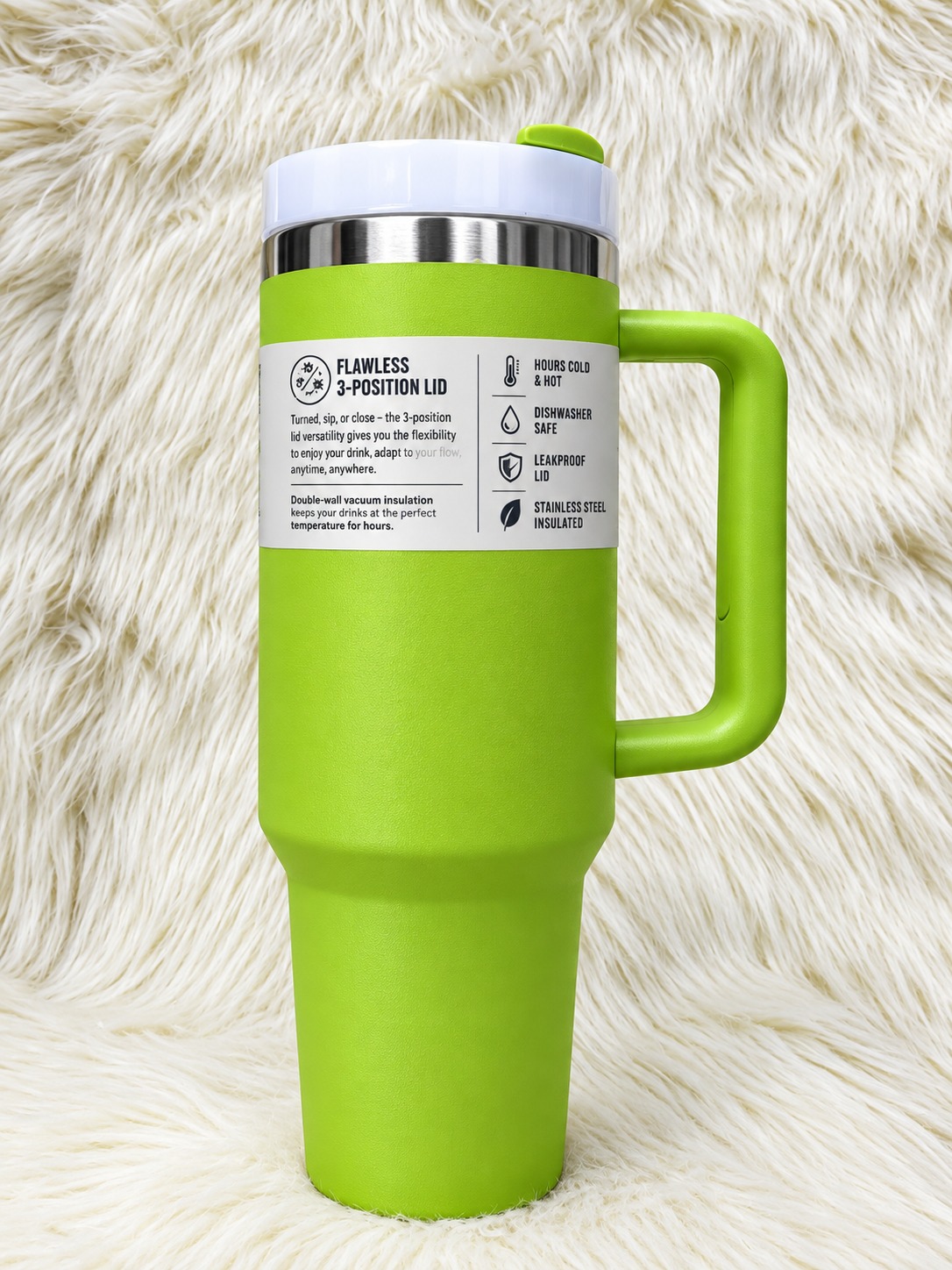 Insulated Tumbler with Handle & Straw